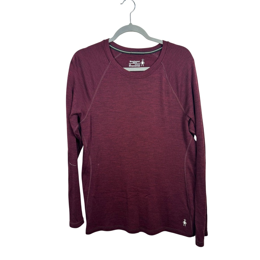 Smartwool Merino 250 Base Layer Women 1X Burgundy Excellent Long Sleeve Top
